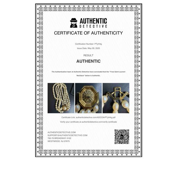 Yves Saint Laurent Vintage Four Strand Baroque Pearl Necklace w/Box & COA - Picture 15 of 16